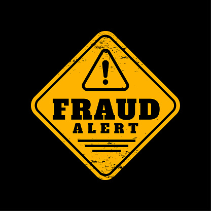 fraud alert sign background stay safe from money scam vector