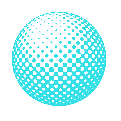 istock 3D Ball with half tone dot pattern 1544645818