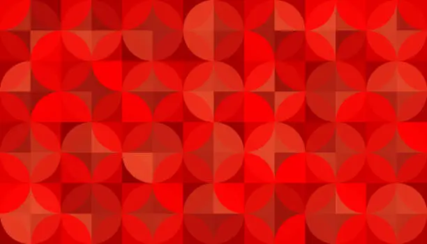 Vector illustration of Seamless red Bauhaus circle pattern background wallpaper