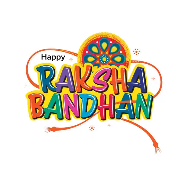 Vector illustration of Happy Raksha Bandhan Typography Design Illustration