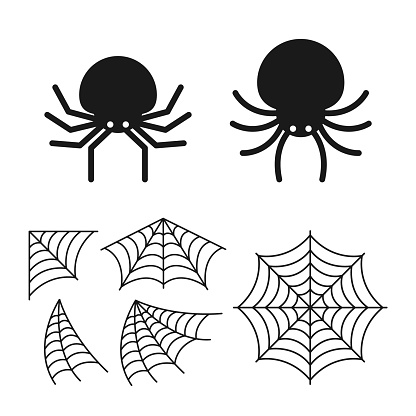Spider and Spider Web Illustration collection, Icon, Vector and Illustration.