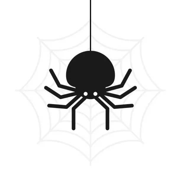 Vector illustration of Cute Spider Cartoon Vector Illustration For Halloween.