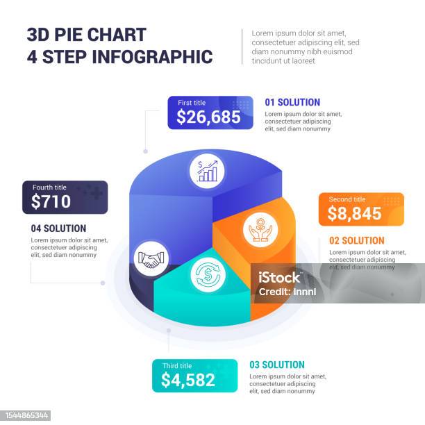 4 Chart 3d Pie Chart 4 Step Infographic Stock Illustration - Download Image Now ...