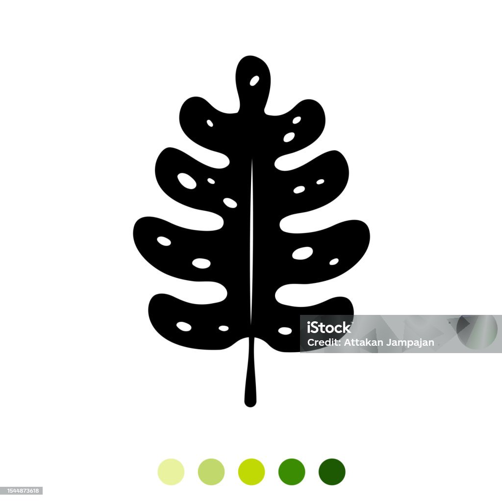 Vector Black Leaf Element Stock Illustration - Download Image Now ...