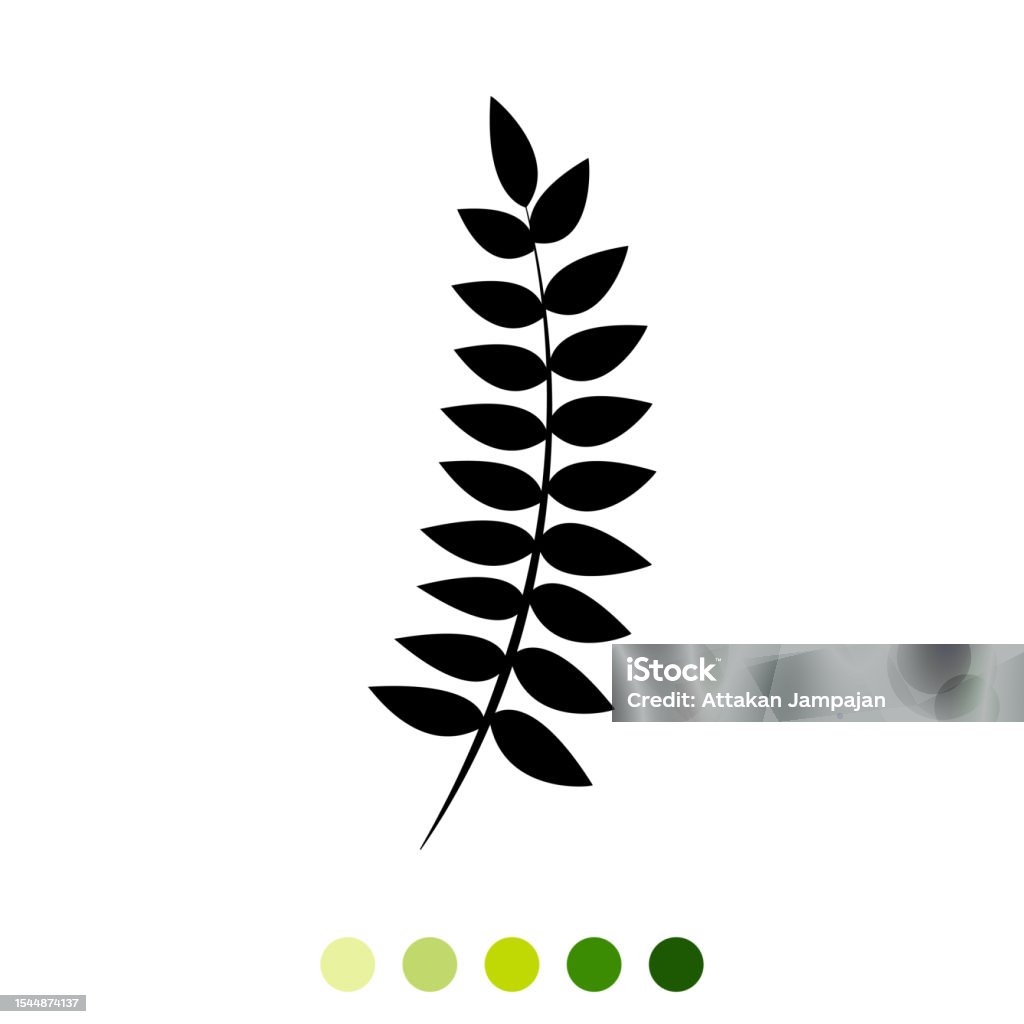 Vector Black Leaf Element Stock Illustration - Download Image Now ...