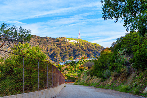 Los Angeles, California - December 22, 2022: Iconic Hollywood Sign as Seen from the Residential Area Nearby