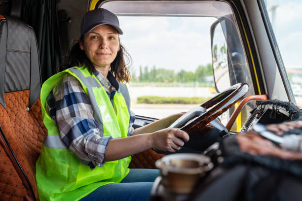 istock Female truck driver 1544928571