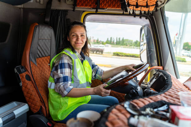istock Female truck driver 1544928639