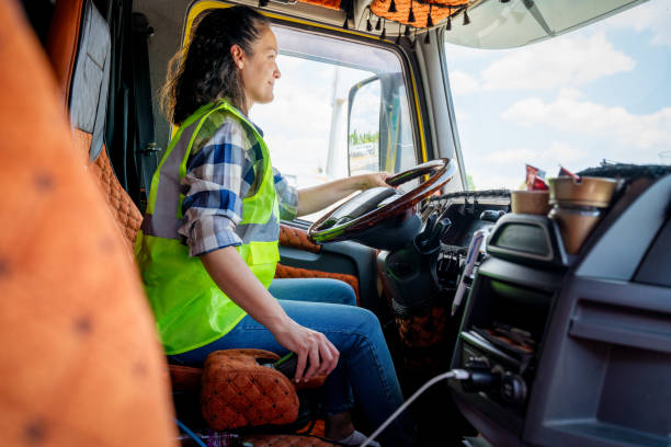 istock Female truck driver 1544935037