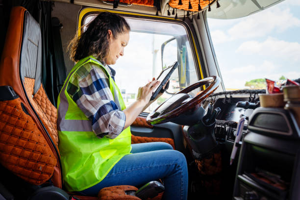 istock Female truck driver 1544935039
