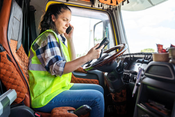 istock Female truck driver 1544935040
