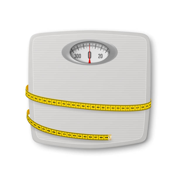 istock Vector 3d Realistic Bathroom Scales with Measuring Yellow Tape. Bathroom Body Weight Scales Closeup Isolate. Classic Retro Bathroom Floor Scale Design Template. The concept of Slimming, Weight Loss 1544937169