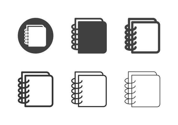 Spiral Notebook Icons - Multi Series Spiral Notebook Icons Multi Series Vector EPS File. book binding illustrations stock illustrations