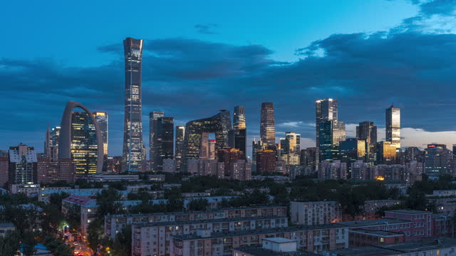 Beijing CBD day-to-night International Trade Center day-to-night time-lapse photography
