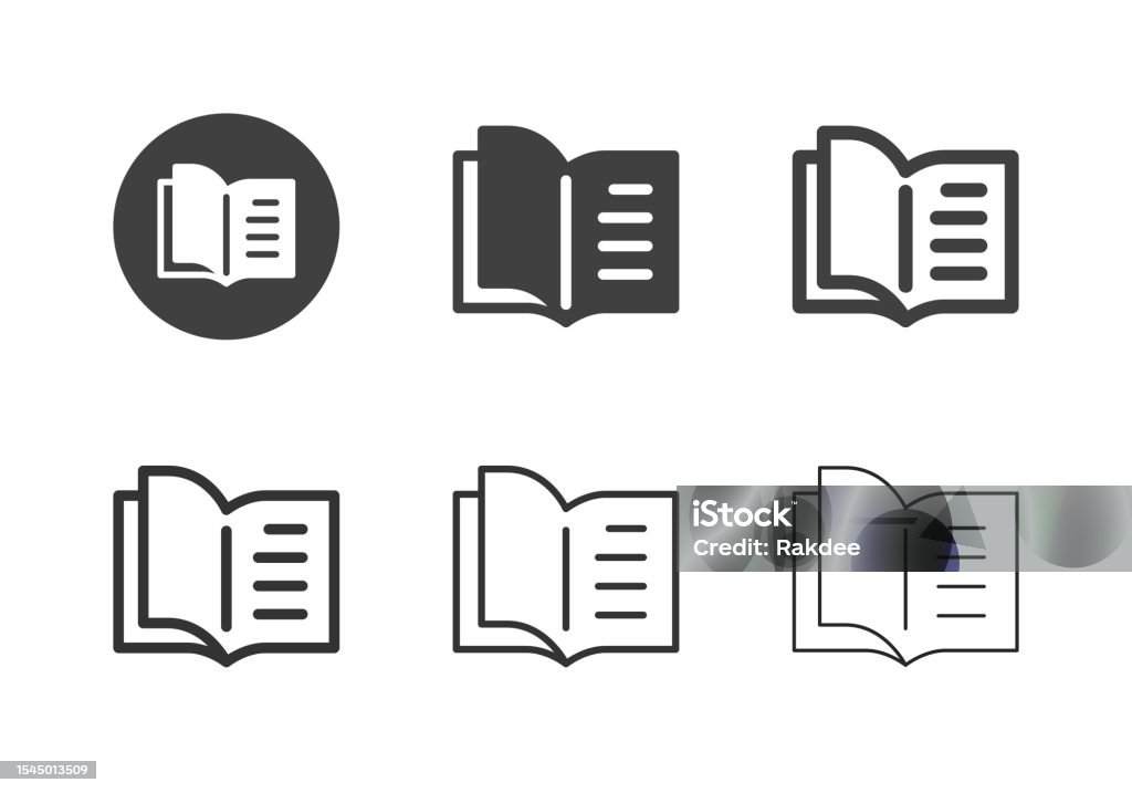 Open Magazine Icons - Multi Series Open Magazine Icons Multi Series Vector EPS File. Icon Symbol stock vector