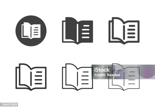 Open Magazine Icons Multi Series Stock Illustration - Download Image Now - Icon Symbol, Magazine - Publication, Note Pad
