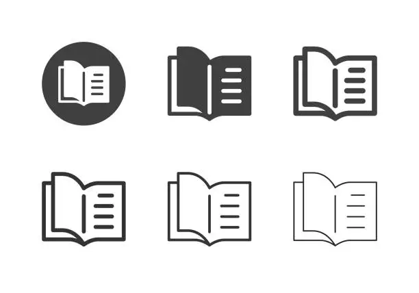 Vector illustration of Open Magazine Icons - Multi Series