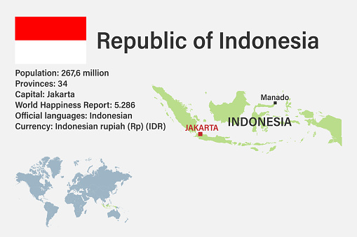 Peta Indonesia Yang Sangat Rinci Dengan Bendera Modal Dan Peta Kecil