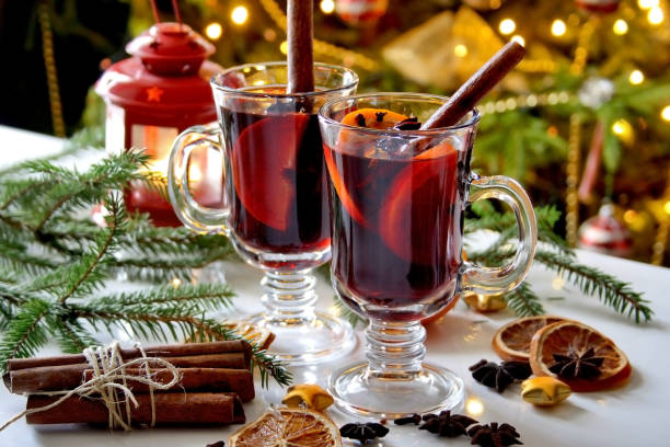 istock Christmas mulled wine with cinnamon sticks, orange and anise 1545133165