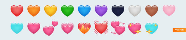 ilustrações, clipart, desenhos animados e ícones de iphone whatsapp coração emojis definido - whatsapp