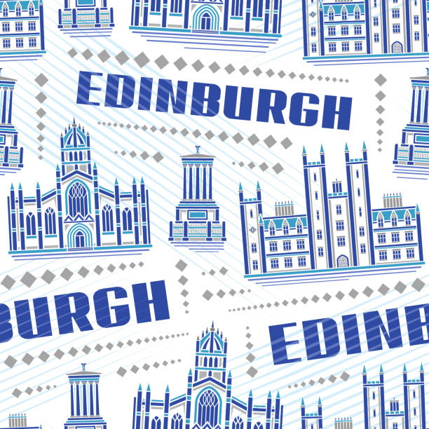 ilustraciones, imágenes clip art, dibujos animados e iconos de stock de vector edinburgh seamless pattern - university of manitoba