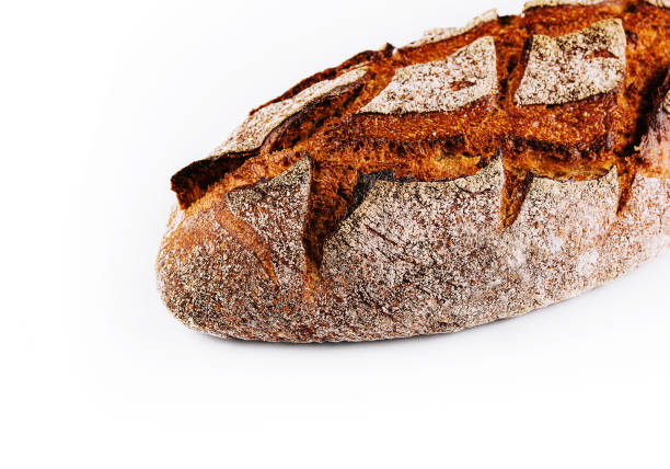 istock Traditional round rye bread isolated on white background 1545157192