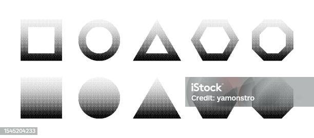 Basic Geometric Shapes With Bitmap Linear Gradient Vector Set Isolated ...