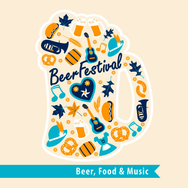 illustrazioni stock, clip art, cartoni animati e icone di tendenza di forma di elementi clipart del festival della birra a forma di tazza - glass tube