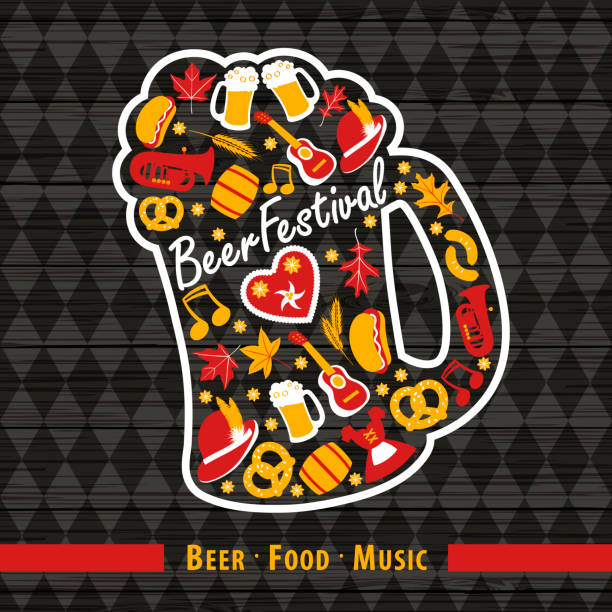 bierfest-clipart-elemente bilden sich in becherform - wearing hot dog costume stock-grafiken, -clipart, -cartoons und -symbole