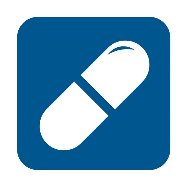 Vector illustration of Pill icon in trendy flat style isolated. Pill icon page symbol for your web site design