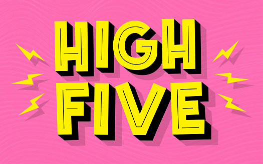 High five phrase trendy typography style vector illustration 10 eps