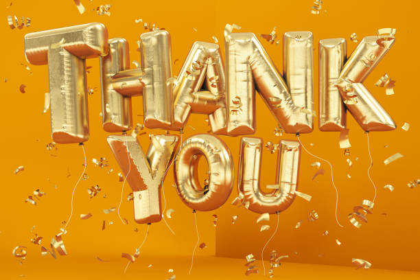 Thank You Text with Letter Balloons