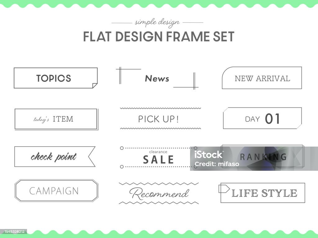 Line Dot Frame Flat Design Horizontal Line Frame Set 3 Stock Illustration - Download ...