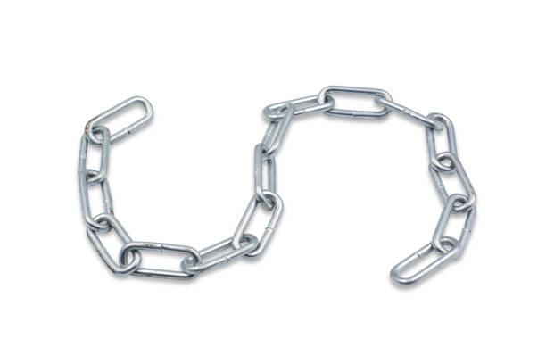 istock Slightly rusted metal chains on a white background, Clipping path Included. 1545339370