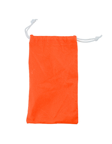 Orange Drawstring Orange Drawstring Bag Isolated On A White Background Clipping Path ...