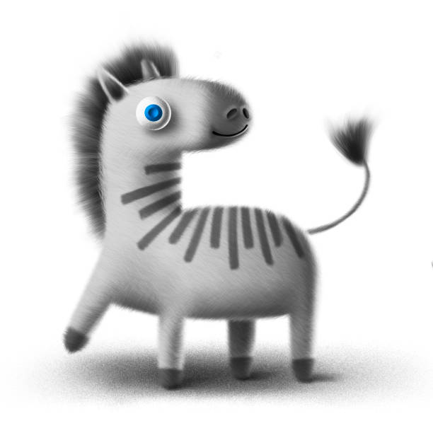 3d cute toy zebra character digital illustration