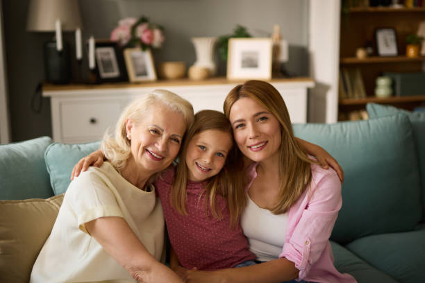 istock Three female generation portrait at home 1545395525