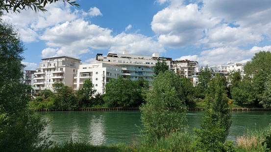 buildings on the riverbank