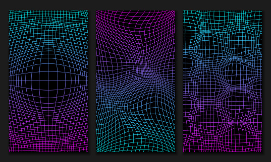 Futuristic Set Rave Psychedelic Retro Futuristic Set 3d Abstract Posters Patterns ...