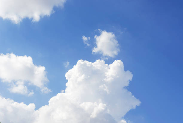 White clouds and blue sky on a clear day