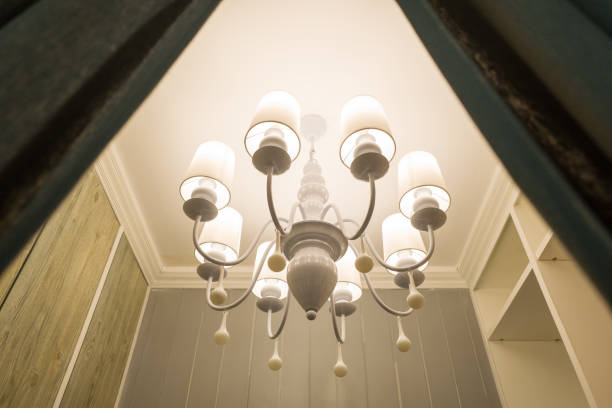 istock white metal chandrlier decorating in the room 1545462678
