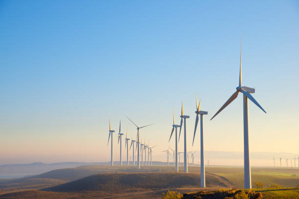 istock Wind turbine generators for renewable electricity production 1545497596