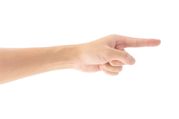 istock Point the finger, Isolated on white background, Clipping path Included. 1545501457