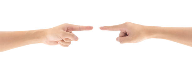 istock Point the finger, Isolated on white background, Clipping path Included. 1545501469