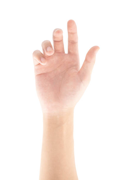 istock A hand that is holding or picking or gripping up something, Isolated on white background, Clipping path Included. 1545503042