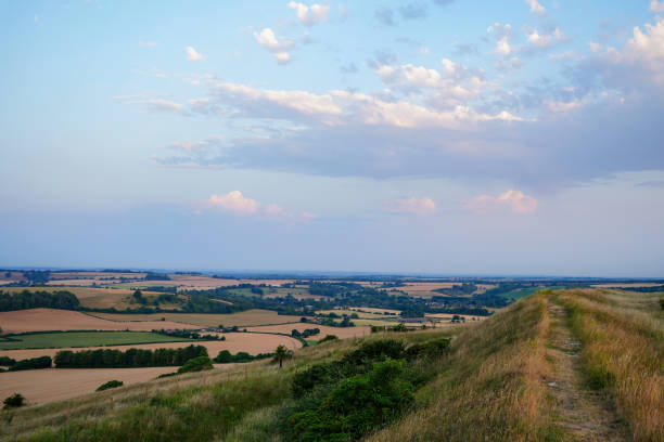 istock Views over countryside and farm fields 1545555117