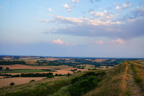 istock Views over countryside and farm fields 1545556090