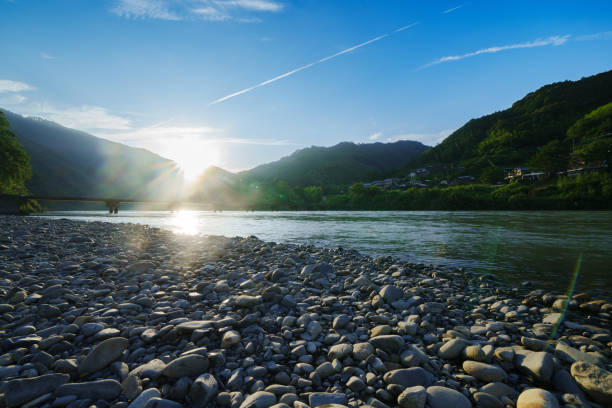 Scenery of Shimanto river and trees