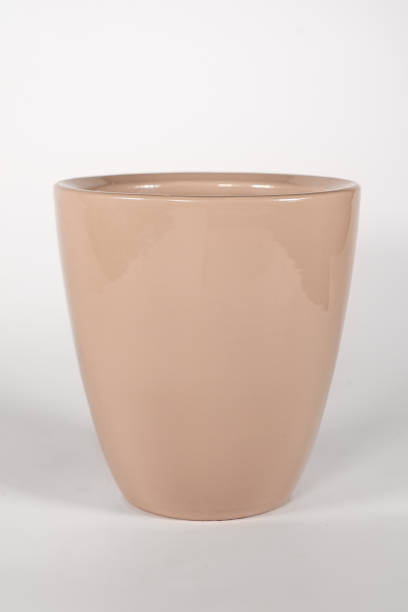 istock Empty ceramic modern jar flower pot isolated over the white background. Grey flowerpot jug for design. 1545606614