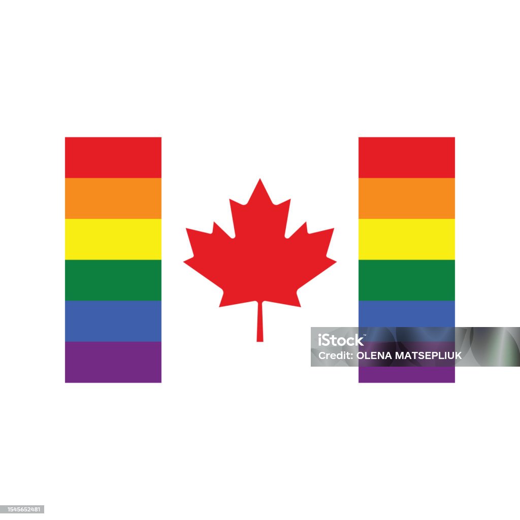 Ikon Bendera Kebanggaan Kanada Lgbt Pride Month Konsep Komunitas Lgbtq